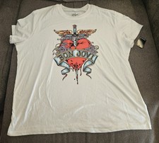 Camiseta Jon Bon Jovi nova em folha branca tórrida nova com etiquetas concerto de rock vintage RARA!❤️ comprar usado Camiseta Jon Bon Jovi nova em folha branca tórrida nova com etiquetas concerto de rock vintage RARA!❤️ comprar usado  Enviando para Brazil