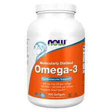 Óleo de peixe ômega-3 AGORA destilado molecularmente 500 cápsulas gelatinosas, suporte cardiovascular comprar usado  Enviando para Brazil