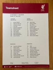 Folha colorida para time Liverpool x Arsenal 11 de maio de 2025 Club A4 comprar usado  Enviando para Brazil