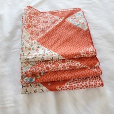Conjunto de guardanapos de linho vintage tecido terracota laranja floral cores outono, usado comprar usado  Enviando para Brazil