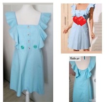 Robe volants bleu d'occasion  Neauphle-le-Château
