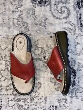 Usado, Sandálias tanga de couro vintage Dr Martens feminina Reino Unido 7 EUA 9 plataforma robusta vermelha comprar usado  Enviando para Brazil
