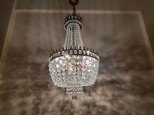 Candelabro antigo vintage de latão e cristais luminária de teto década de 1960, usado comprar usado  Enviando para Brazil