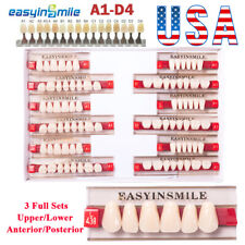 Conjunto completo 3/8/16 dentes dentais resina acrílica dentes superiores inferiores sombra A1/A2/A3 comprar usado  Enviando para Brazil