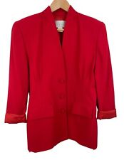 Blazer feminino vintage casual canto vermelho com fecho de botão tamanho pequeno 10 comprar usado  Enviando para Brazil