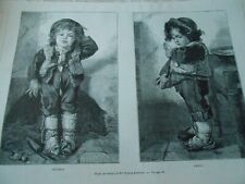 Gravure 1878 enfants d'occasion  La Verpillière