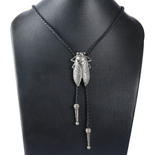 Gravata Bolo Cicada Prata Vintage Western Cowboy Rodeio PU Bolo Moda Longhorn comprar usado  Enviando para Brazil
