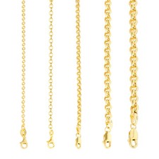 Colar pingente corrente elo cabo redondo ouro amarelo 10K 2mm-5mm rolo, 16"-30" comprar usado  Enviando para Brazil