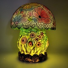 Cogumelo psicodélico floral luz macia abajur de mesa cogumelos cottagecore caprichoso comprar usado  Enviando para Brazil