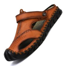 Sandálias de verão masculinas de couro sapatos clássicos chinelos calçados romanos para caminhada comprar usado  Enviando para Brazil