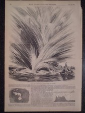 Diamond Reef Off Governor's Island New York Bay Blasting Frank Leslie's 1856 comprar usado  Enviando para Brazil