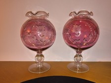 pair vases pedestal glass for sale  Versailles