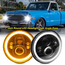 Faróis de LED redondos de 7 polegadas feixe Hi/Lo DRL luz de seta para Chevy Truck Camaro C10, usado comprar usado  Enviando para Brazil