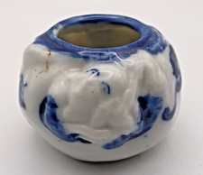 Tigela ou pincel antigo japonês oriental porcelana azul branco A/F comprar usado  Enviando para Brazil