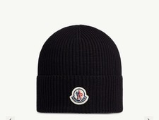Moncler black beanie for sale  WAREHAM