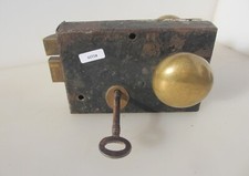 Fechadura de porta de ferro antiga maçanetas de latão antiga chave antiga antiga, usado comprar usado  Enviando para Brazil
