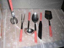 UTENSILIOS DE COCINA DE COLECCIÓN ACE 6 PIEZAS MANGO CORAL ACERO INOXIDABLE EE. UU. segunda mano  Embacar hacia Mexico