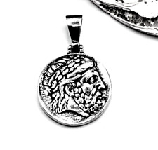 Pingente de prata esterlina 925 feito à mão moeda grega God Zeus comprar usado  Enviando para Brazil
