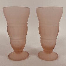2 sorvetes Indiana vidro fosco parfaits rosa sundae milkshake comprar usado  Enviando para Brazil