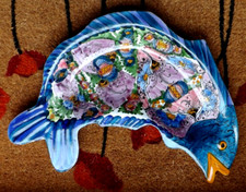 Piatto pesce ceramica usato  Spedire a Italy