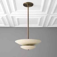 Usado, Pingente de teto embutido vintage 6 luminárias meados do século moderno acabamento em latão bruto comprar usado  Enviando para Brazil