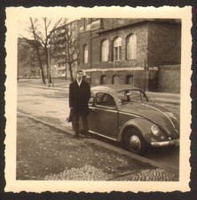 Carro antigo VW Fusca homem cara foto antiga 6x6 cm #38781 comprar usado  Enviando para Brazil