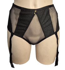 Escora Taillen String Panty E214 Samira in M/L Gr.40  UK 14 Schwarz mit Strapse, usado comprar usado  Enviando para Brazil