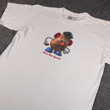 Camisa masculina vintage Toy Story XL branca Kiss My Spud Mr Potato Disney filme Pixar comprar usado  Enviando para Brazil
