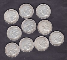 (LE).  Alemanha 10 x 5 Reichsmark 1935A. .900 Fine ASW 125 gramas.   DY23800, usado comprar usado  Enviando para Brazil