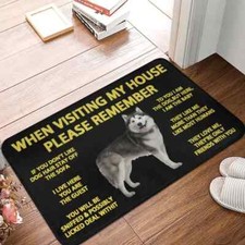 Tapete de porta frontal Husky siberiano absorvente interno Alasca Malamute capacho para cachorro comprar usado  Enviando para Brazil
