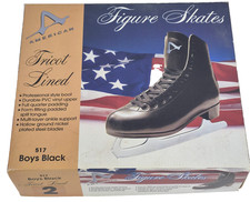 Patins bonecos American Athletic Shoe Ice meninos preto tamanho 2, usado comprar usado  Enviando para Brazil