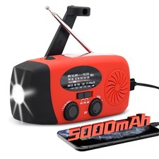 (Atacado) 5000mAh portátil emergência solar manivela rádio banco de energia e luz, usado comprar usado  Enviando para Brazil