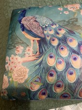 Peacock cushion for sale  STOCKPORT