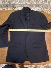 Terno listrado preto e azul Calvin Klein Macy's masculino loja 38S, usado comprar usado  Enviando para Brazil