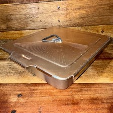 Sartén cuadrada de aluminio Bake King de 8" vintage con tapa de cobre con mango deslizante segunda mano  Embacar hacia Mexico
