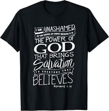 Usado, NOVA Camiseta I Am Unashamed of Gospel Bible Verse Christian Faith - FEITA NOS EUA comprar usado  Enviando para Brazil