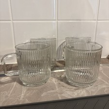 Glass coffee mugs for sale  HARLOW