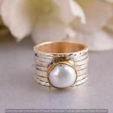 Anel feito à mão de prata esterlina 925 pedra preciosa madrepérola fresca todos os tamanhos comprar usado  Enviando para Brazil