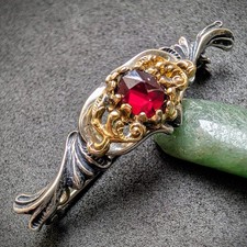 Vintage granat brosche gebraucht kaufen  München