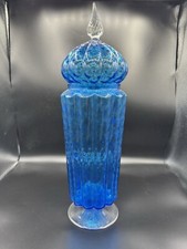 Frasco boticário de vidro azul vintage com tampa – Brilha sob luz UV comprar usado  Enviando para Brazil