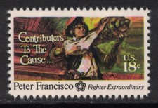 Scott 1562- Peter Francisco, Fighter of the Revolution- MNH 1975- 18c selo em perfeito estado comprar usado  Enviando para Brazil