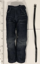 JEANS AZUL ESCALA 12"/1/6 E FAIXA PRETA FIGURA DE AÇÃO ROUPAS/ACESSÓRIO, usado comprar usado  Enviando para Brazil