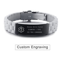 Usado, ID de Alerta Médico Masculino Feminino Pulseira Bracelete Silicone Cinza Personalize Gravura comprar usado  Enviando para Brazil