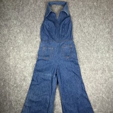 Macacão jeans Landlubber anos 1970 cintura alta cintura aberta costas vintage comprar usado  Enviando para Brazil