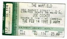 Ingresso raro Joe Cocker 14/02/95 San Francisco CA The Warfield comprar usado  Enviando para Brazil