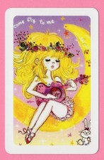 CARTÃO DE TROCA SINGLE, caprichoso, garota hippie tocando guitarra na lua comprar usado  Enviando para Brazil