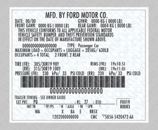Um adesivo de etiqueta personalizado para Ford EUA qualidade 5U5A-5420472-AA comprar usado  Enviando para Brazil
