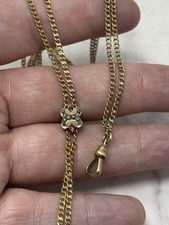 Usado, Corrente de relógio longa antiga folheada a ouro com controle deslizante e clipe para cachorro Wightman & Hough comprar usado Usado, Corrente de relógio longa antiga folheada a ouro com controle deslizante e clipe para cachorro Wightman & Hough comprar usado  Enviando para Brazil