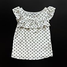 Blusa feminina S Gap infantil preta e branca bolinhas sem mangas camisa de babado rayon comprar usado  Enviando para Brazil