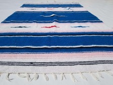 Lã oriental fina vintage tradicional feita à mão azul kilim 195x121cm comprar usado  Enviando para Brazil